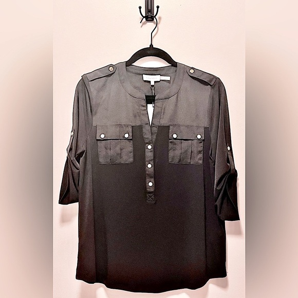 Calvin Klein Black Button Down Shirt (Medium) RN 54163 **BRAND NEW W/ TAGS!!🔖🎁** - Picture 3 of 11